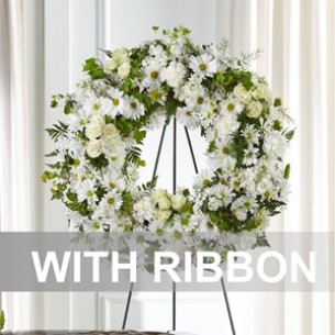 Wreath with ribbon..