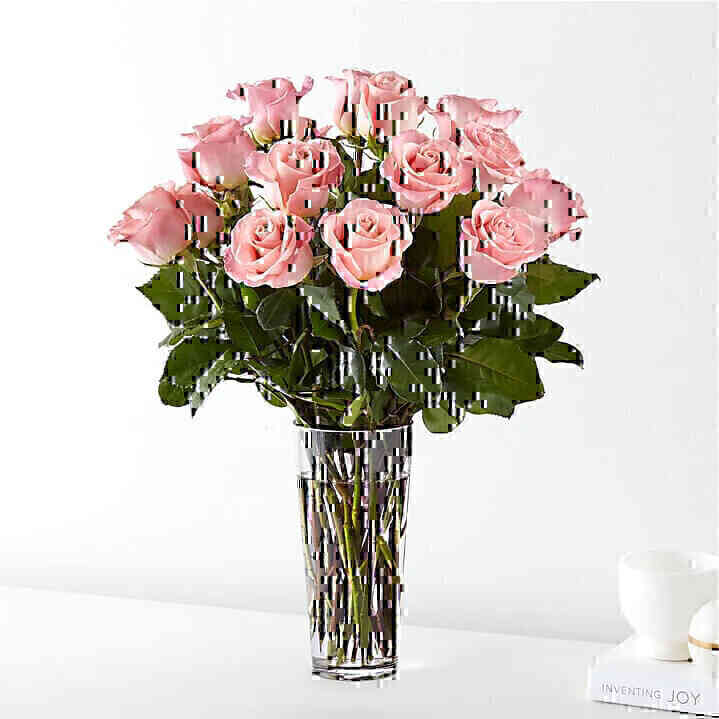 LONG STEM PINK ROSE BOUQU..