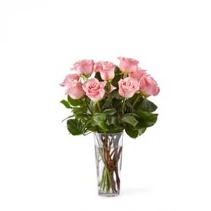 12 Long Stem Pink Rose Bo..