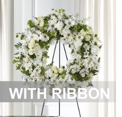Funeral Wreath with ribbo..