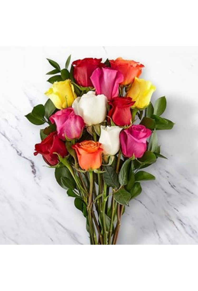 12 Mixed Roses Bunch..