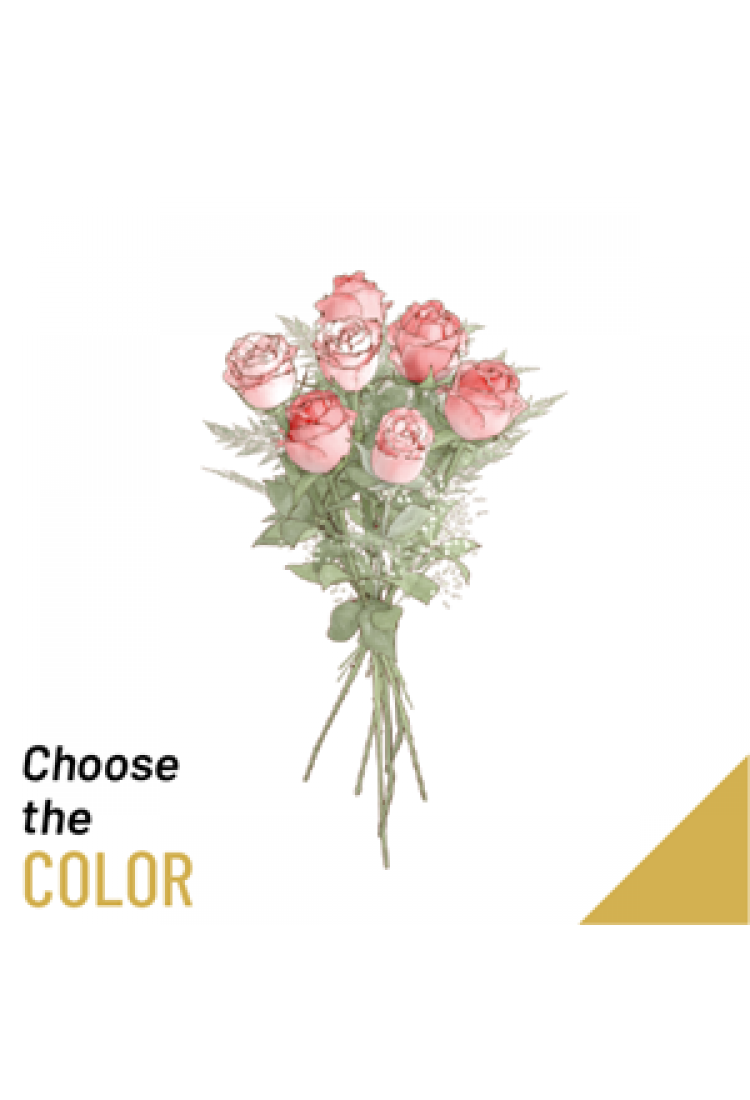 7 roses short stemmed..