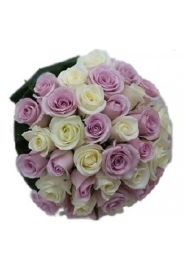 Bridal White and Lilac Ro..