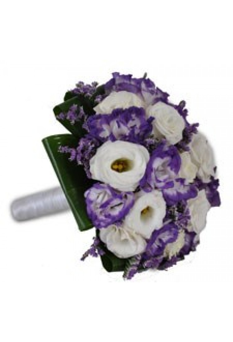 Purple and white bridal b..