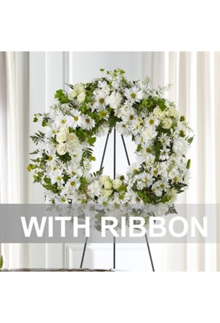 Wreath with ribbon..