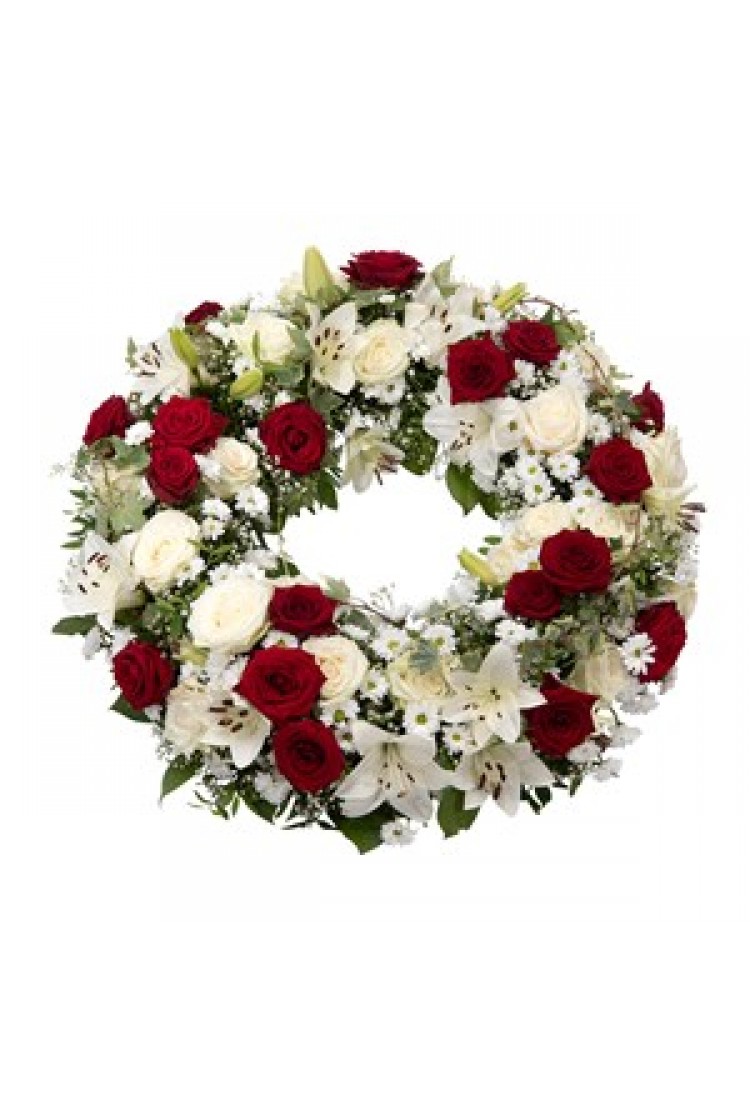 Funeral wreath in red and.. Funeral wreath in red and..