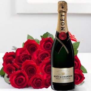 15 red roses and Moet and..
