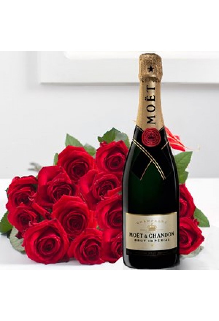 15 red roses and Moet and..