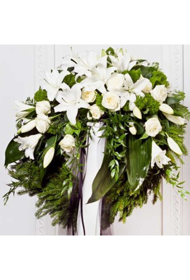 Funeral Wreath with Ribbo..