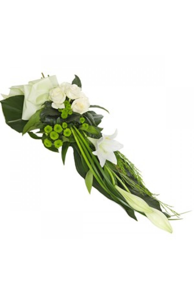 Modern funeral spray of w..