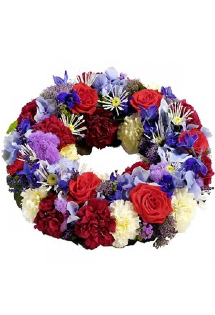 Wreath for funeral, blue-..