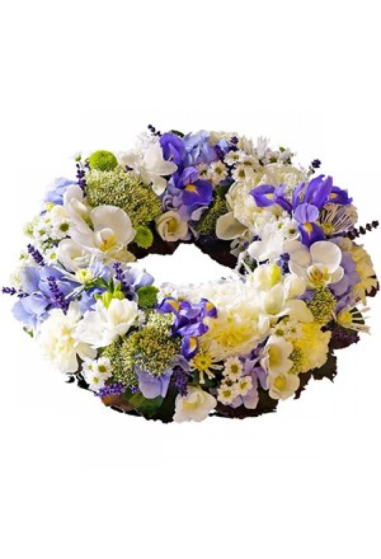 Wreath for funeral, blue-..