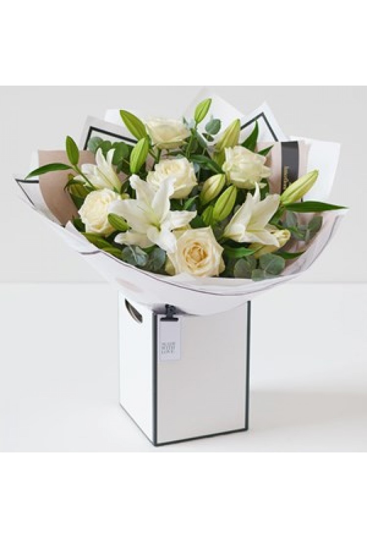 White Rose and Lily Bouqu..