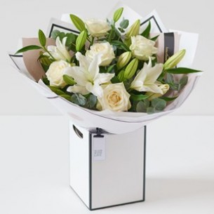 White Rose and Lily Bouqu..