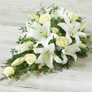 White Rose and Lily Spray..