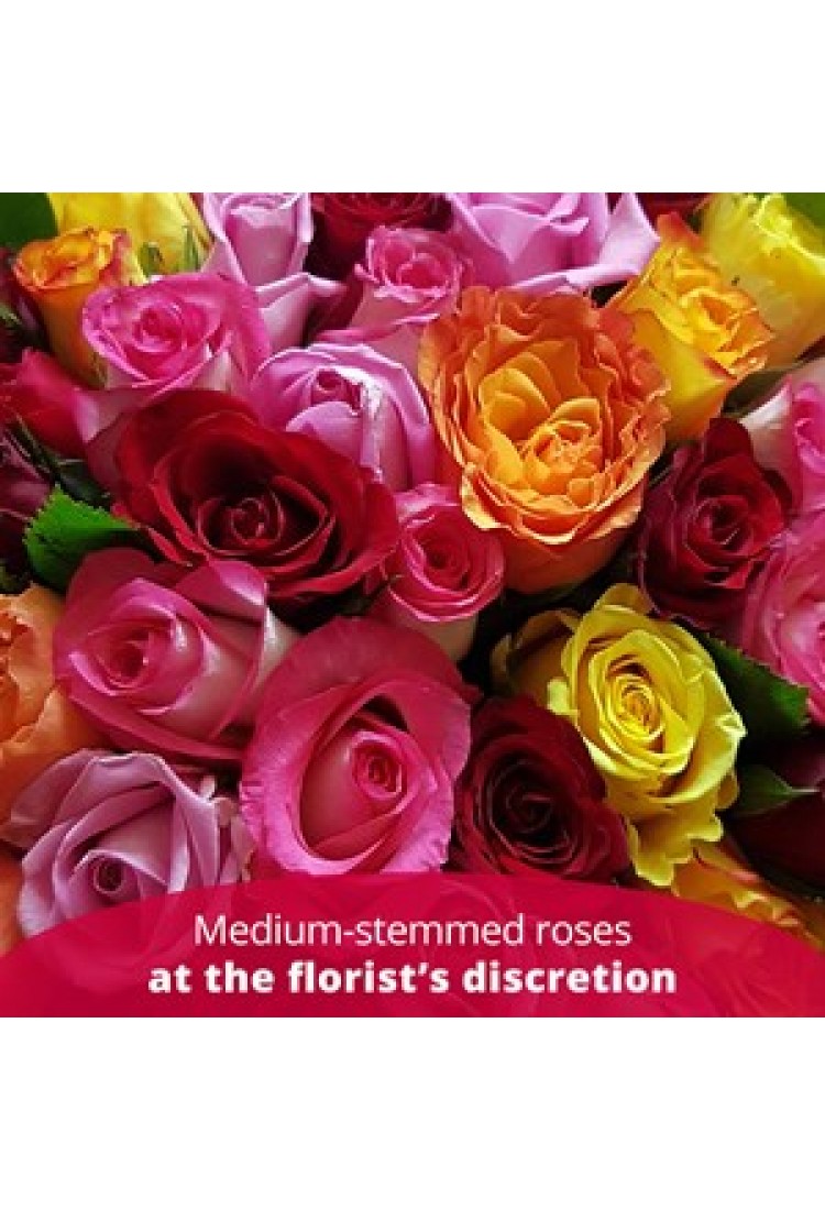 12 medium stemmed roses..