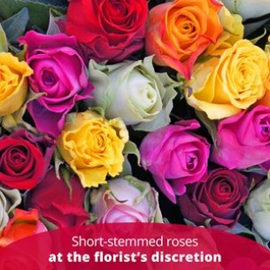 12 short stemmed roses..