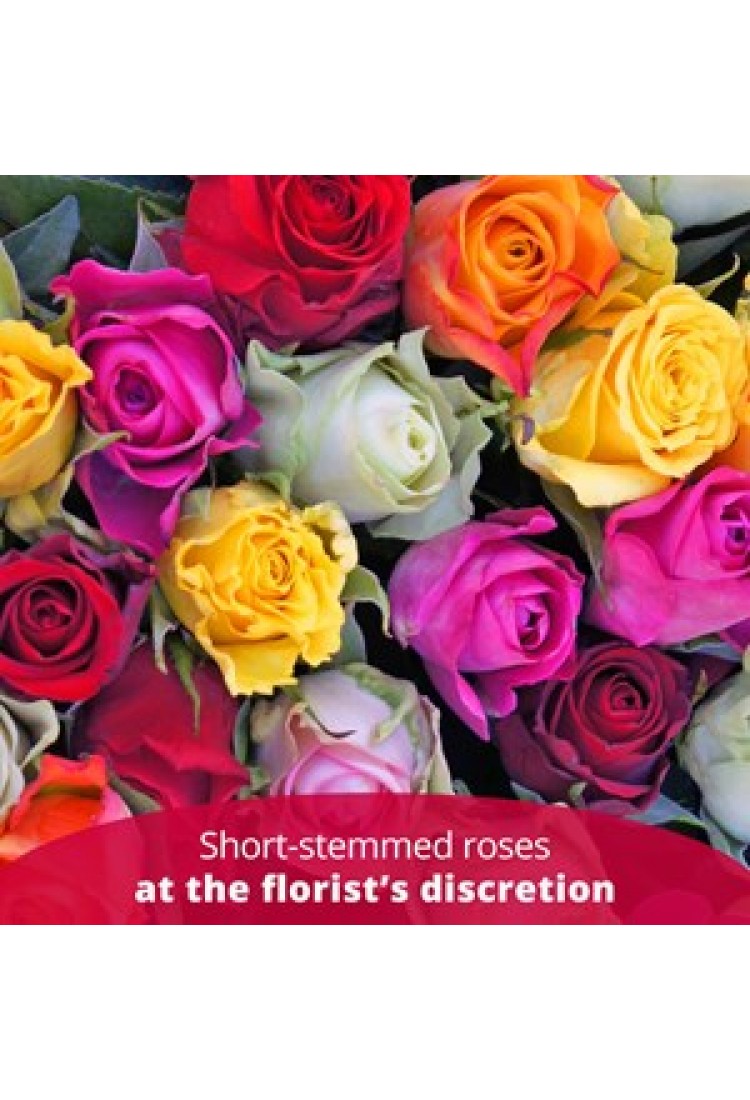 12 short stemmed roses..