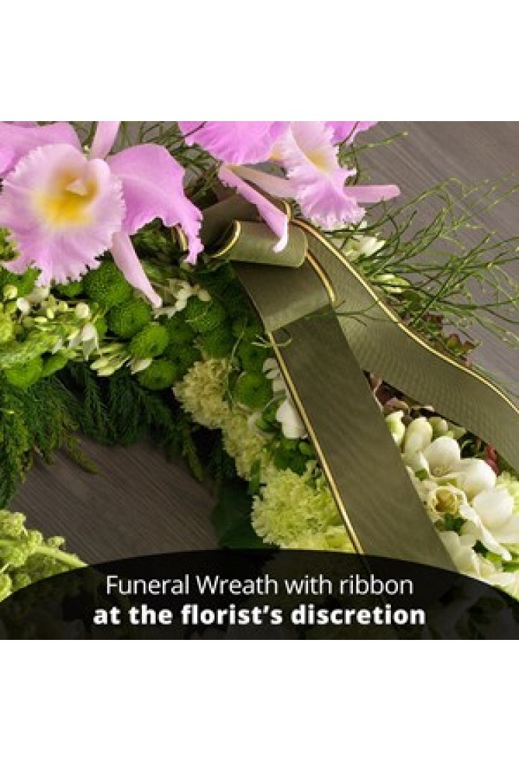 Wreath with ribbon..