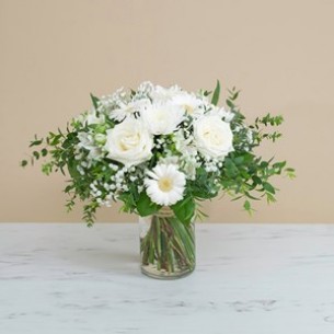 White funeral bouquet..