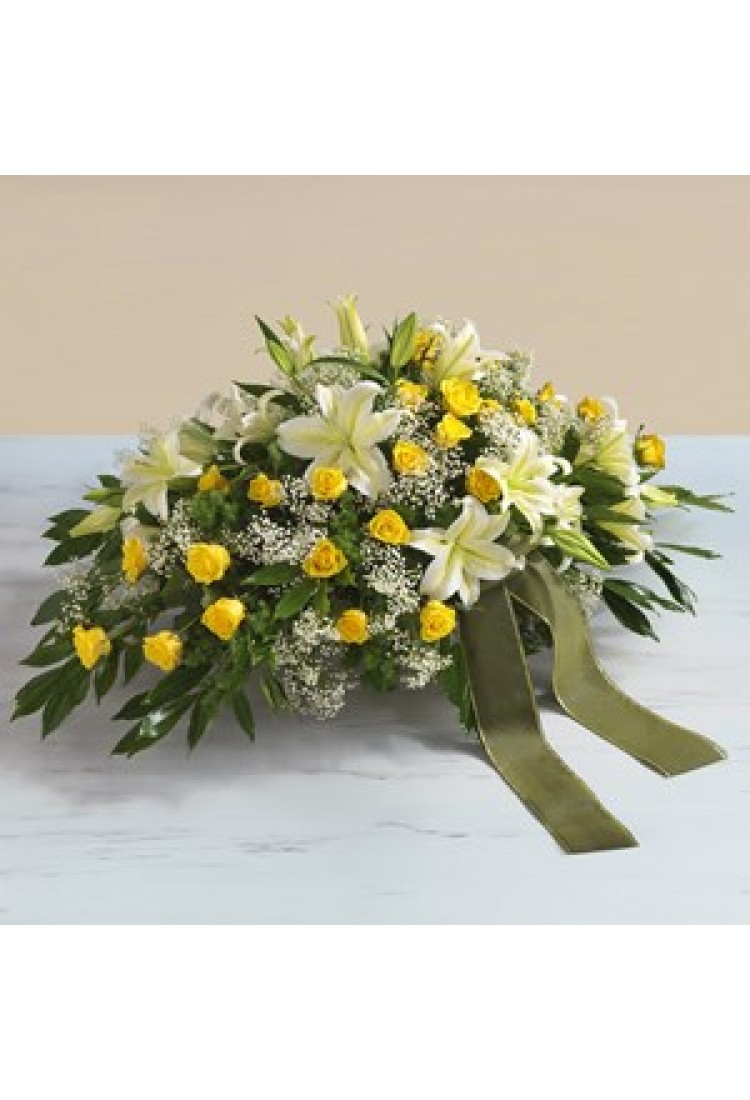 Yellow funeral pillow..