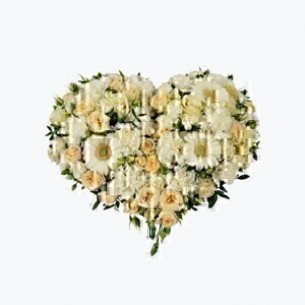 Funeral Heart w ribbon 24..