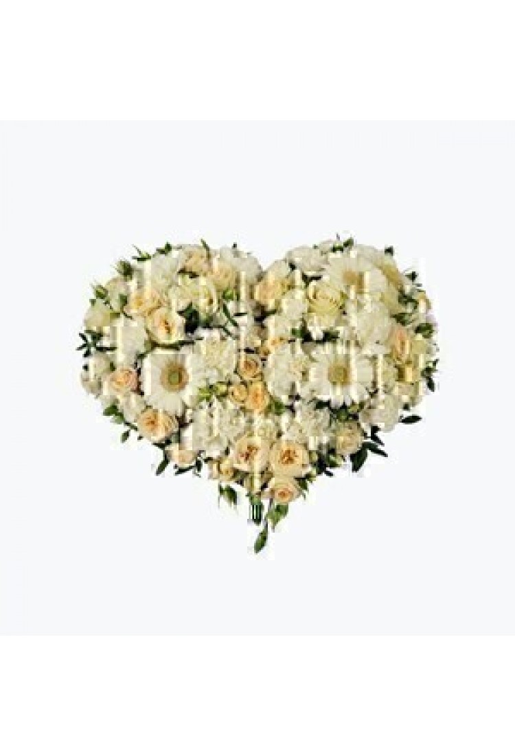 Funeral Heart w ribbon 24..