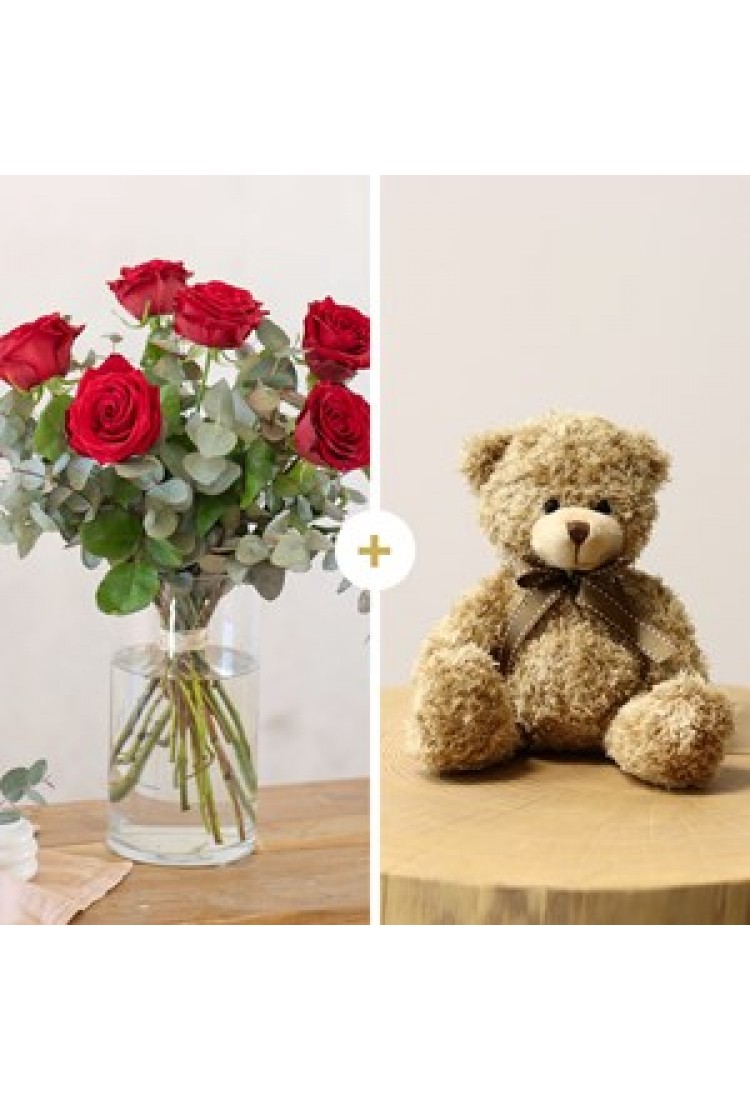 Roses and Teddy bear..