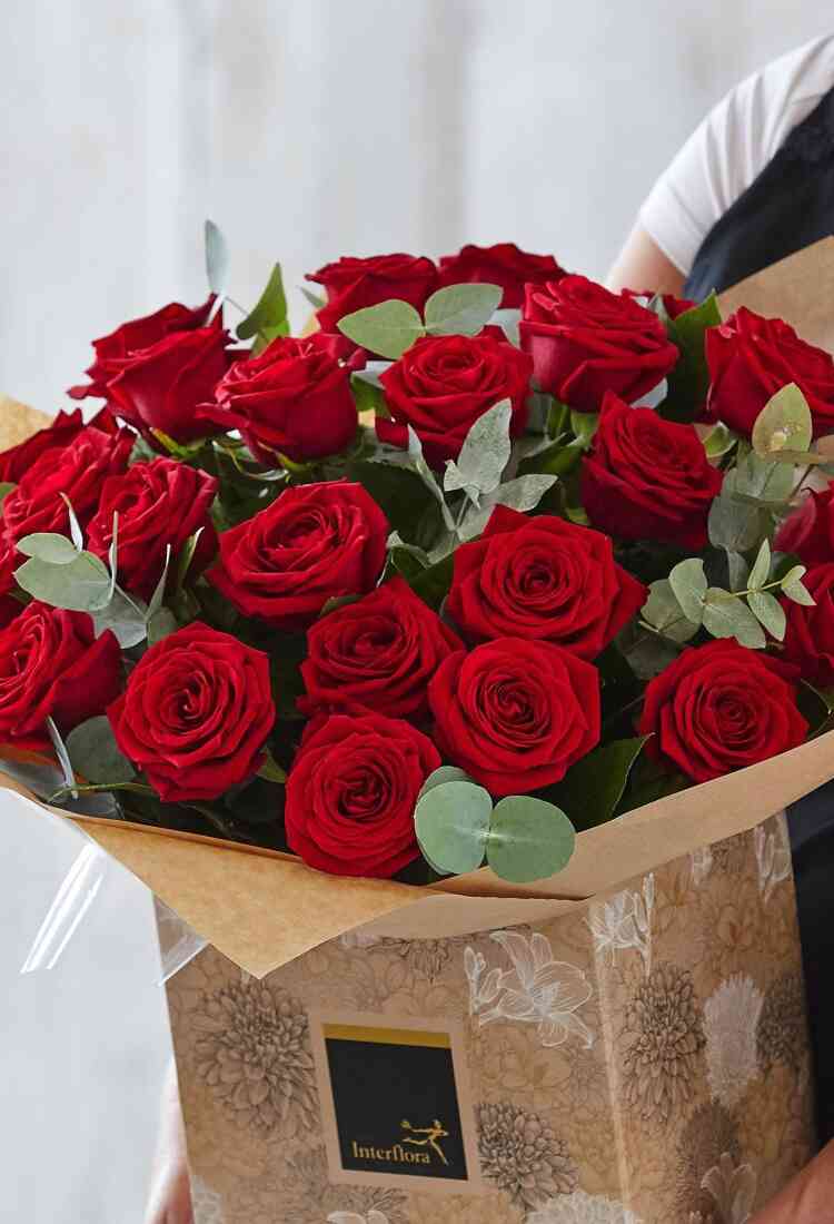 24 Red Rose Hand-Tied