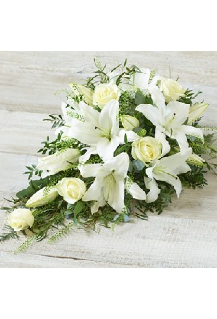 White Rose and Lily Spray..