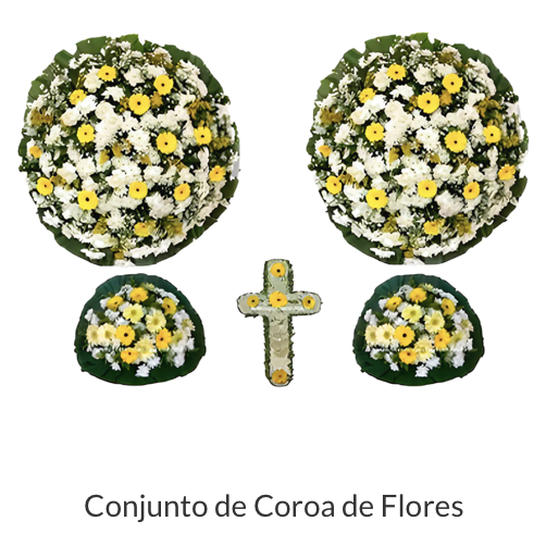 CONJUNTO DE COROA DE FLOR..